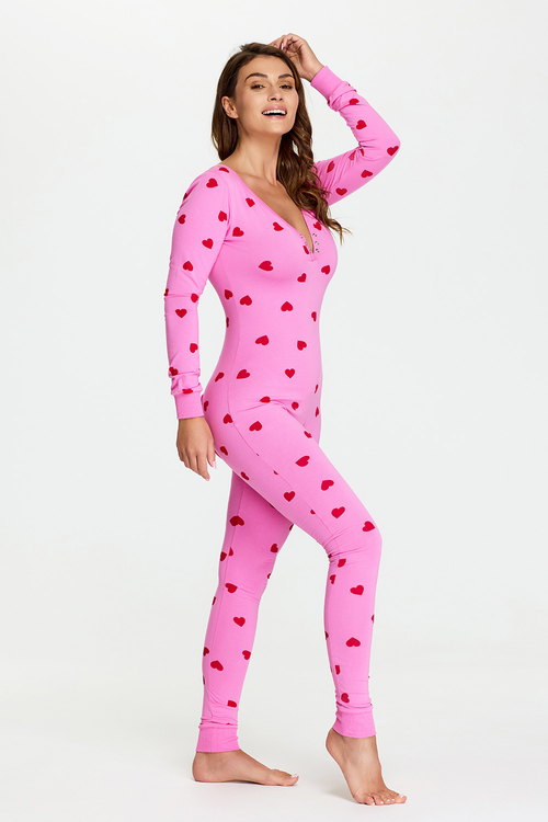 Jumpsuit aus Baumwolle mit Herzen